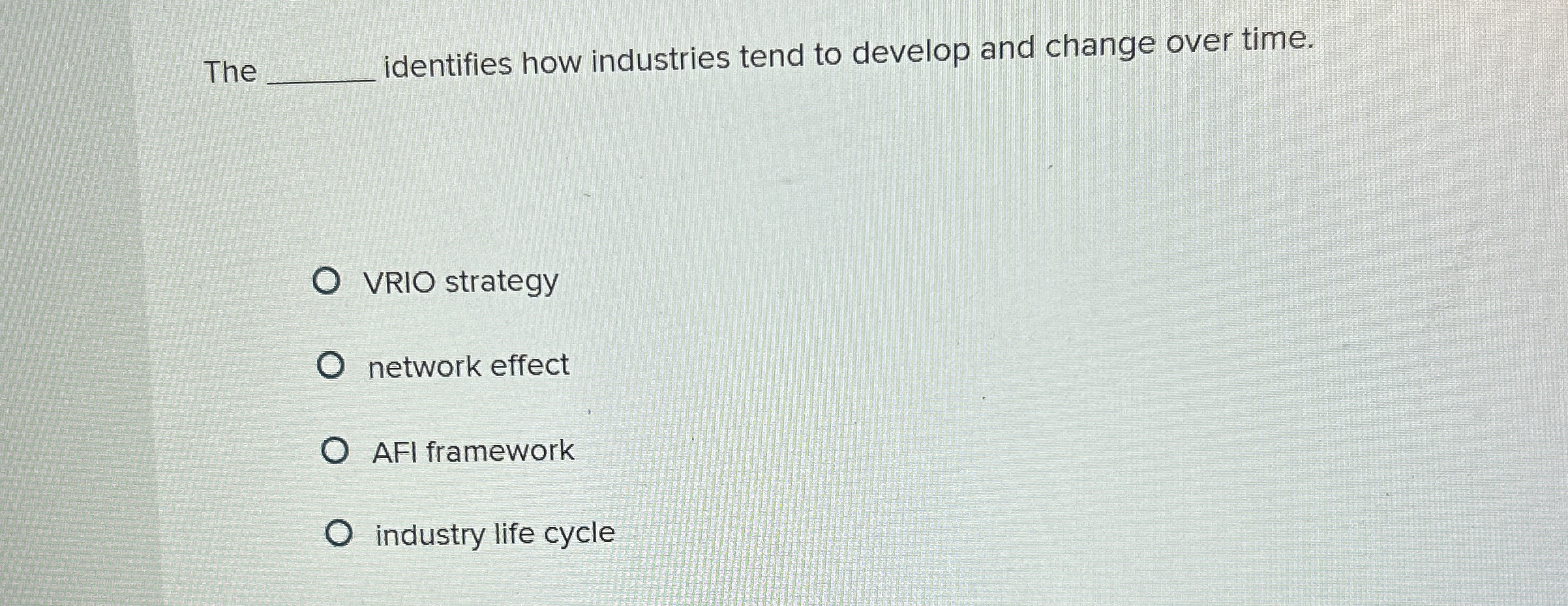  The identifies how industries tend to develop and change over time.