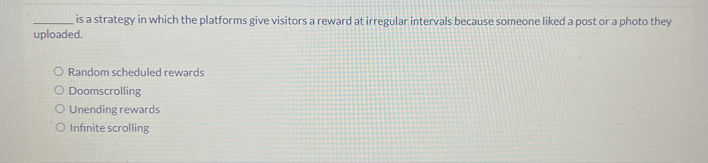  q, is a strategy in which the platforms give visitors a