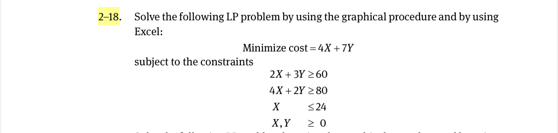  How to solve 2-18.(MAKE SURE IT IS ON EXCEL AND EXPLAIN