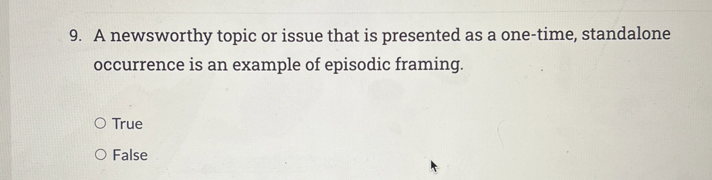  A newsworthy topic or issue that is presented as a one-time,