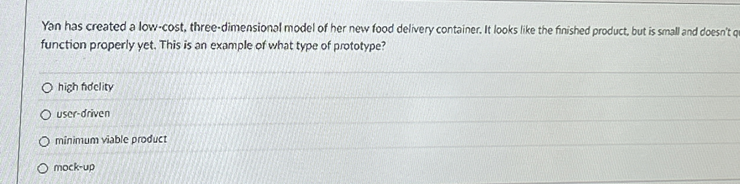  Yan has created a low-cost, three-dimensional model of her new food