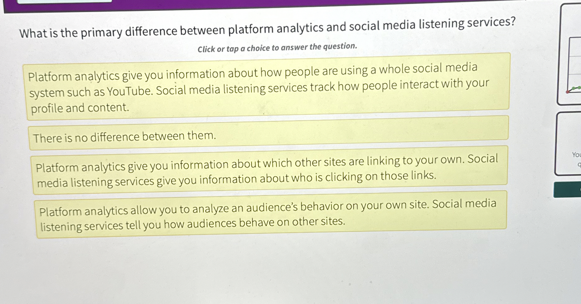  What is the primary difference between platform analytics and social media