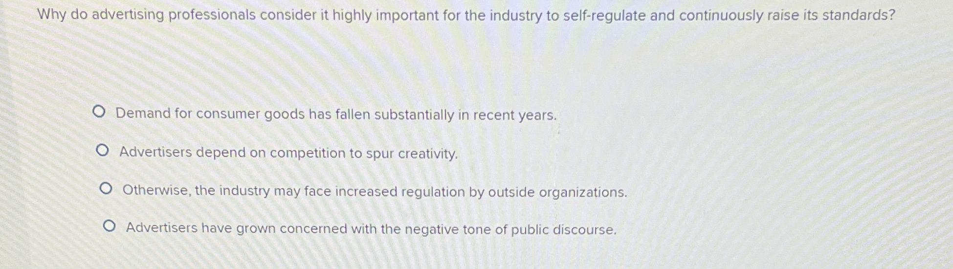  Why do advertising professionals consider it highly important for the industry