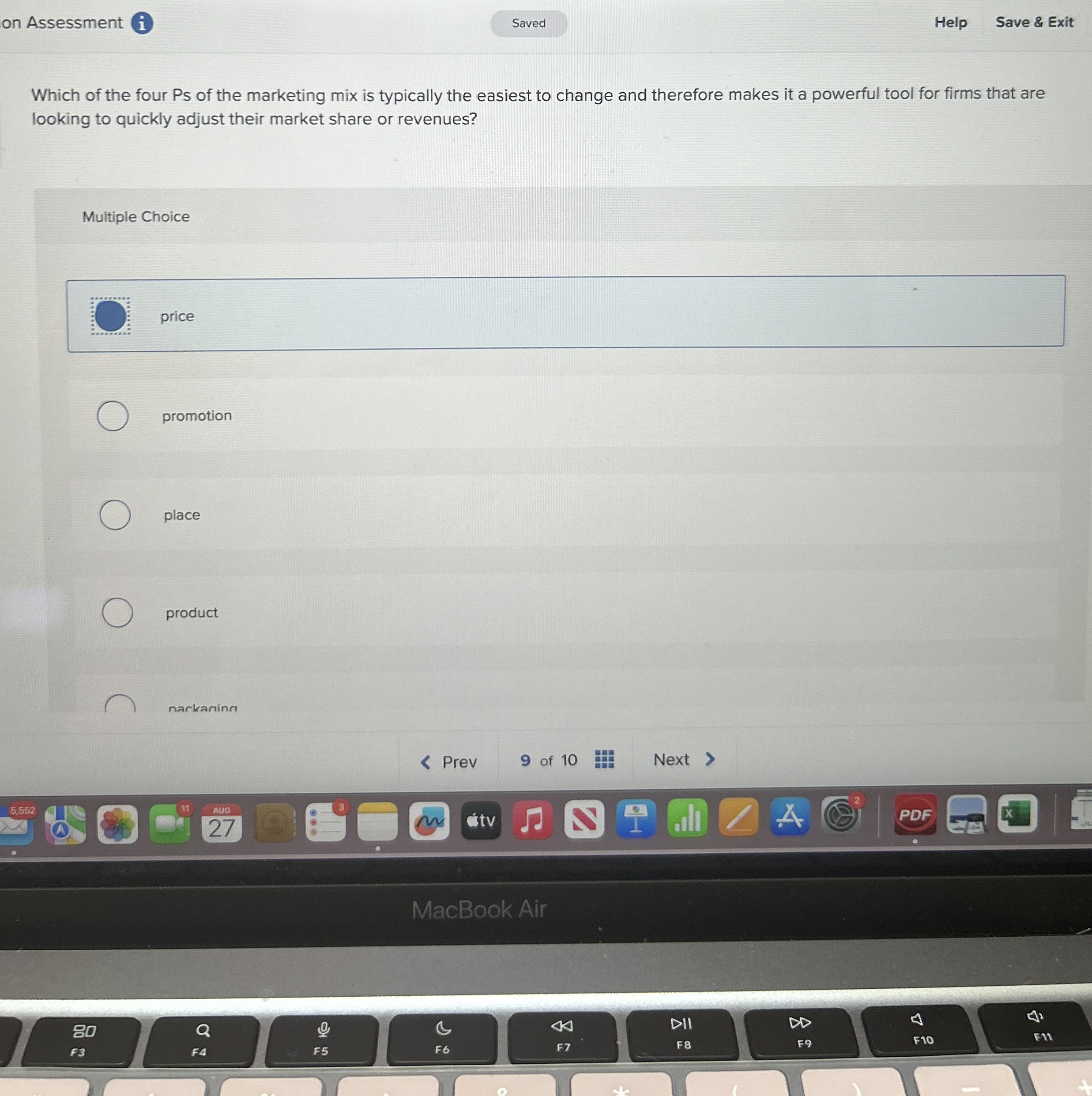 on Assessment (i) Help Save & Exit Which of the four