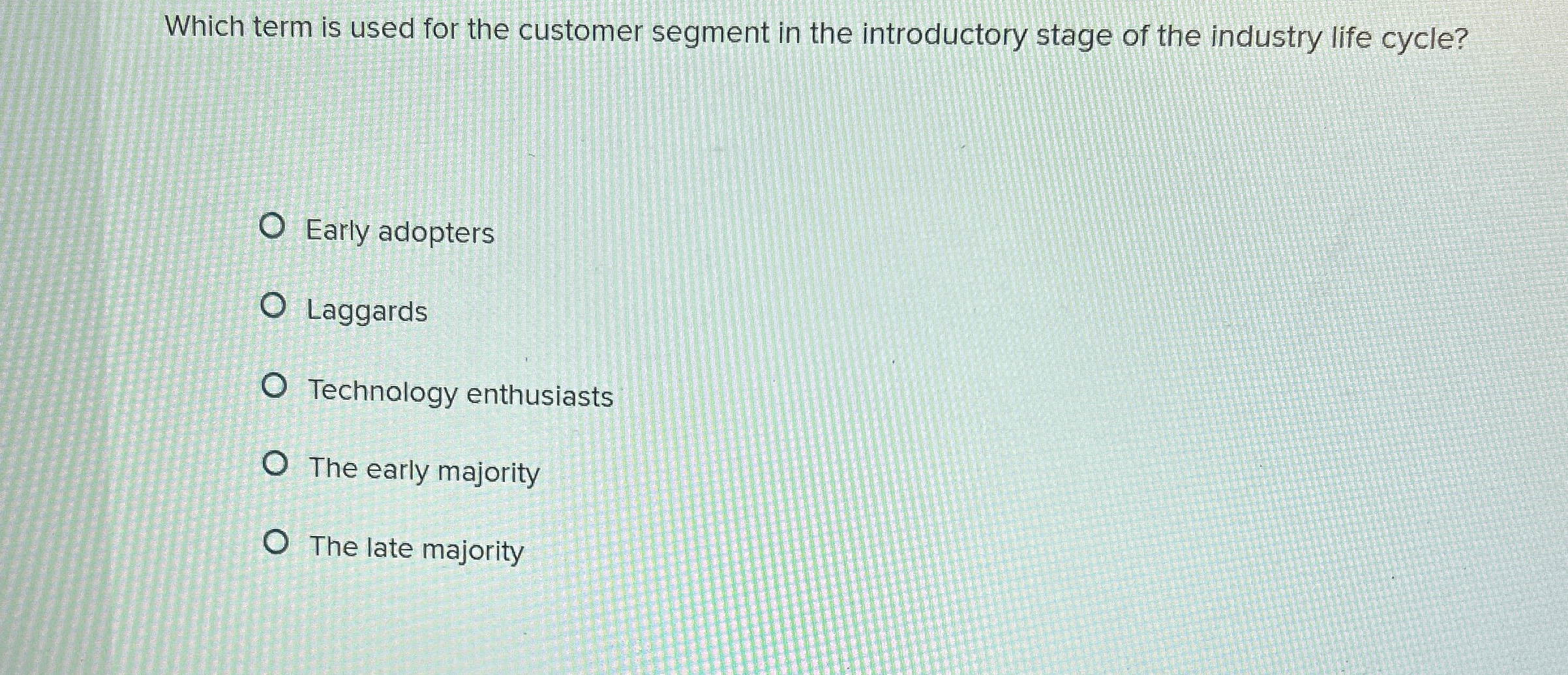  Which term is used for the customer segment in the introductory