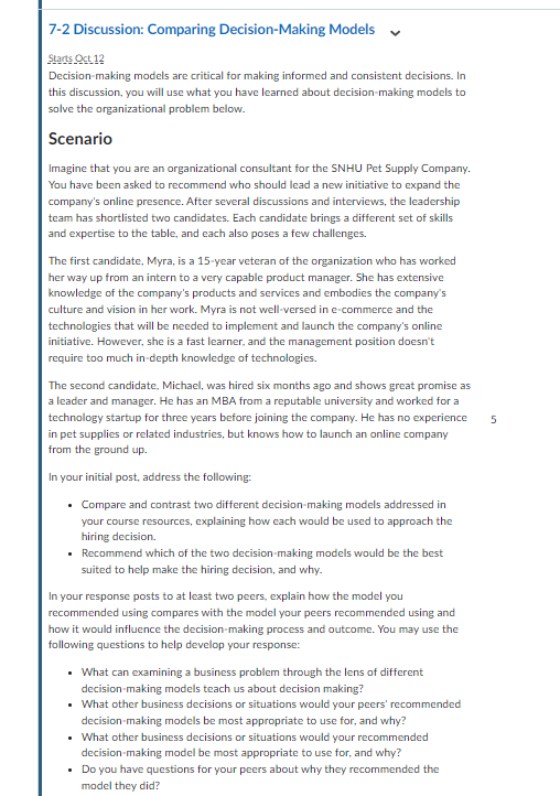  Decision-making models are critical for making informed and consistent decisions. In