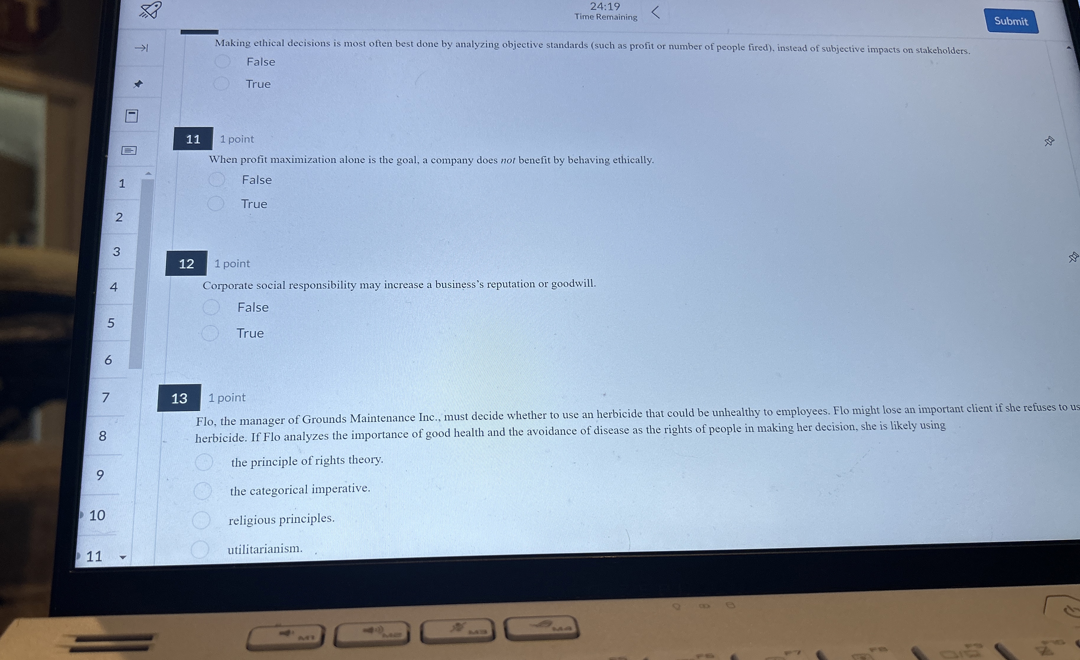  Making ethical decisions is most often best done by analyzing objective