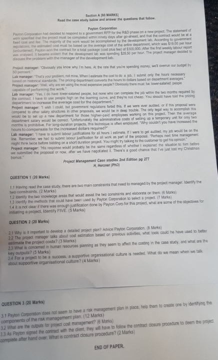  Section A [65 NARKS] Read the case study below and anawer