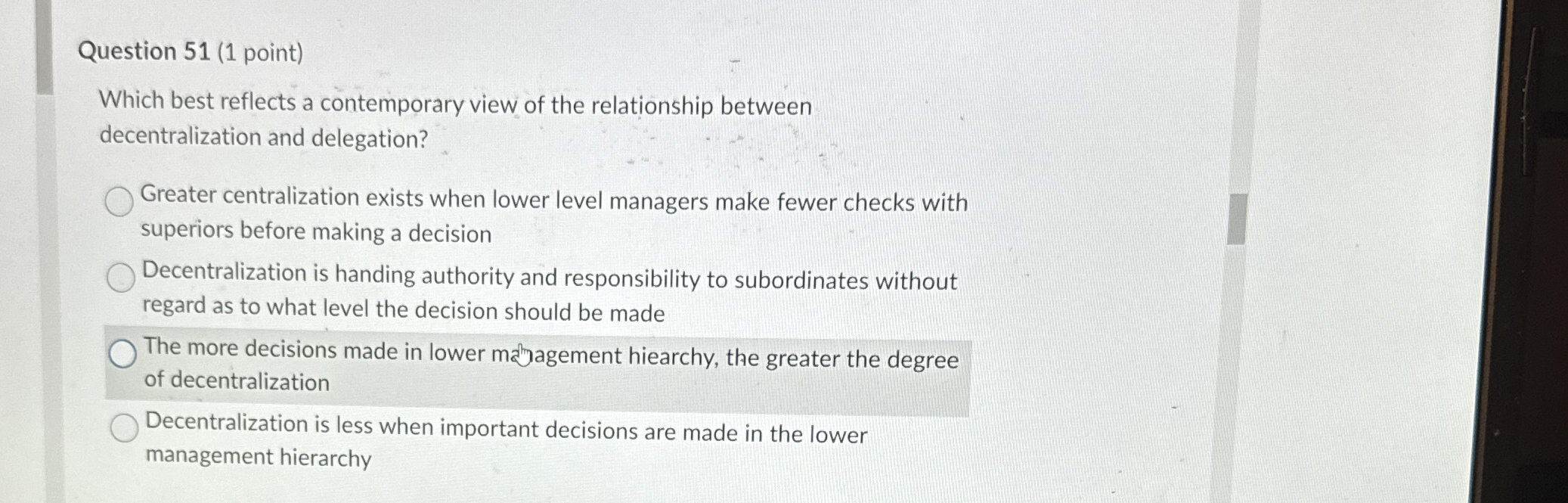  Question 51(1 point) Which best reflects a contemporary view of the