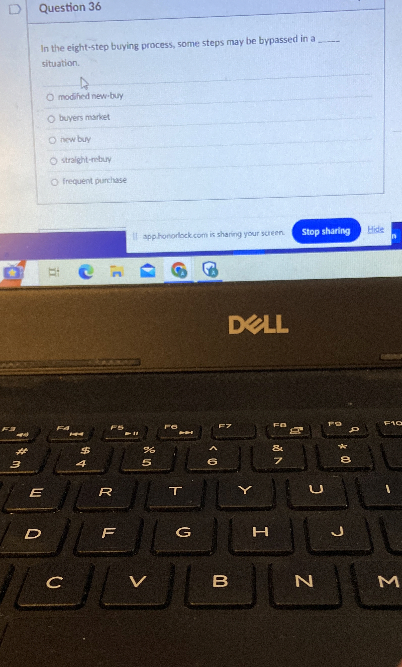  y Question 36 In the eight-step buying process, some steps may