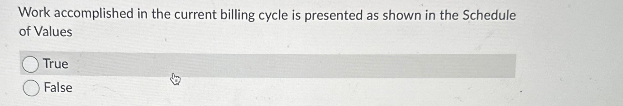  Work accomplished in the current billing cycle is presented as shown
