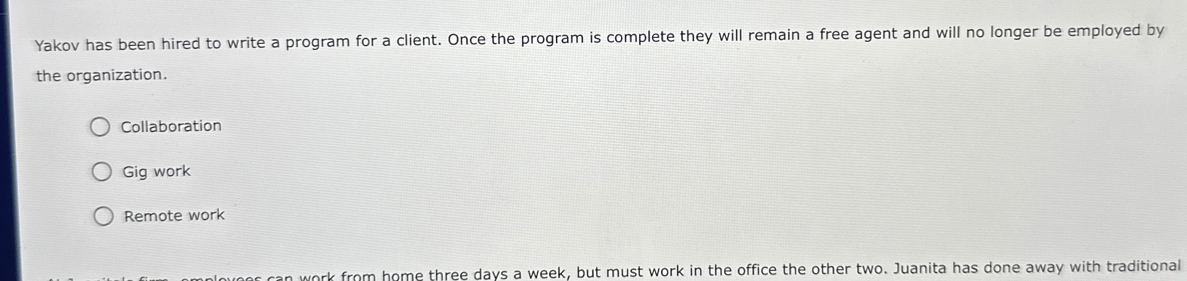  Yakov has been hired to write a program for a client.