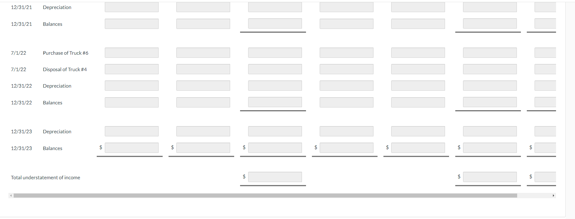 semi trucks that showed the ads period from 2020 to 2023, inclusive.