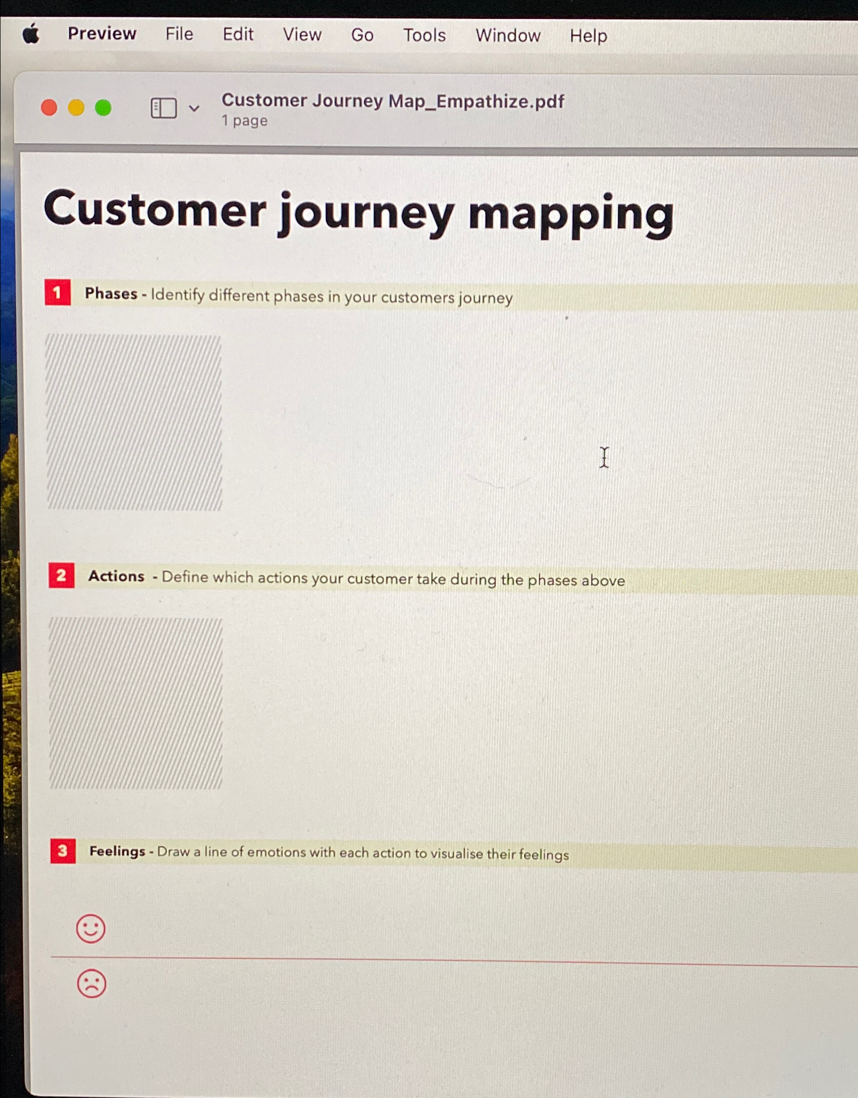  Preview File Edit View Go Tools Window Help Customer Journey Map_Empathize.pdf
