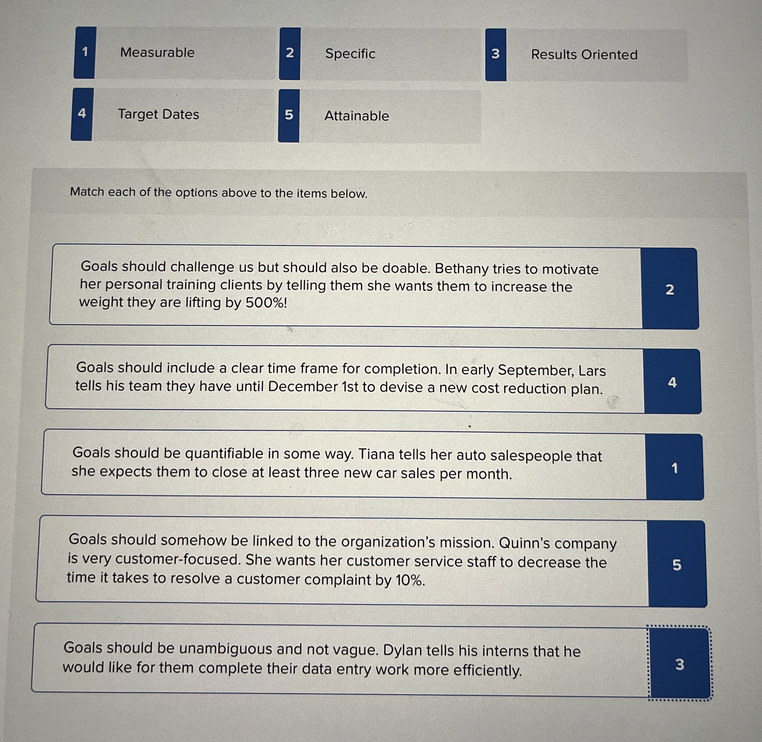  Goals should challenge us but should also be doable. Bethany tries