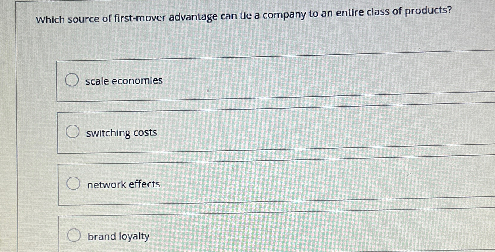  Which source of first-mover advantage can tie a company to an