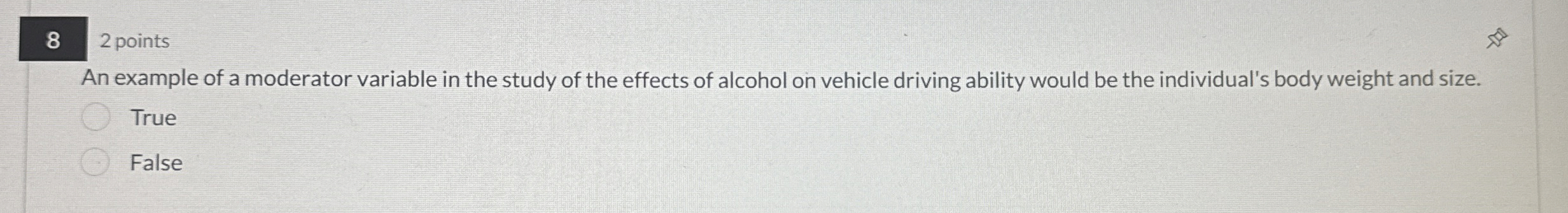  82 points An example of a moderator variable in the study