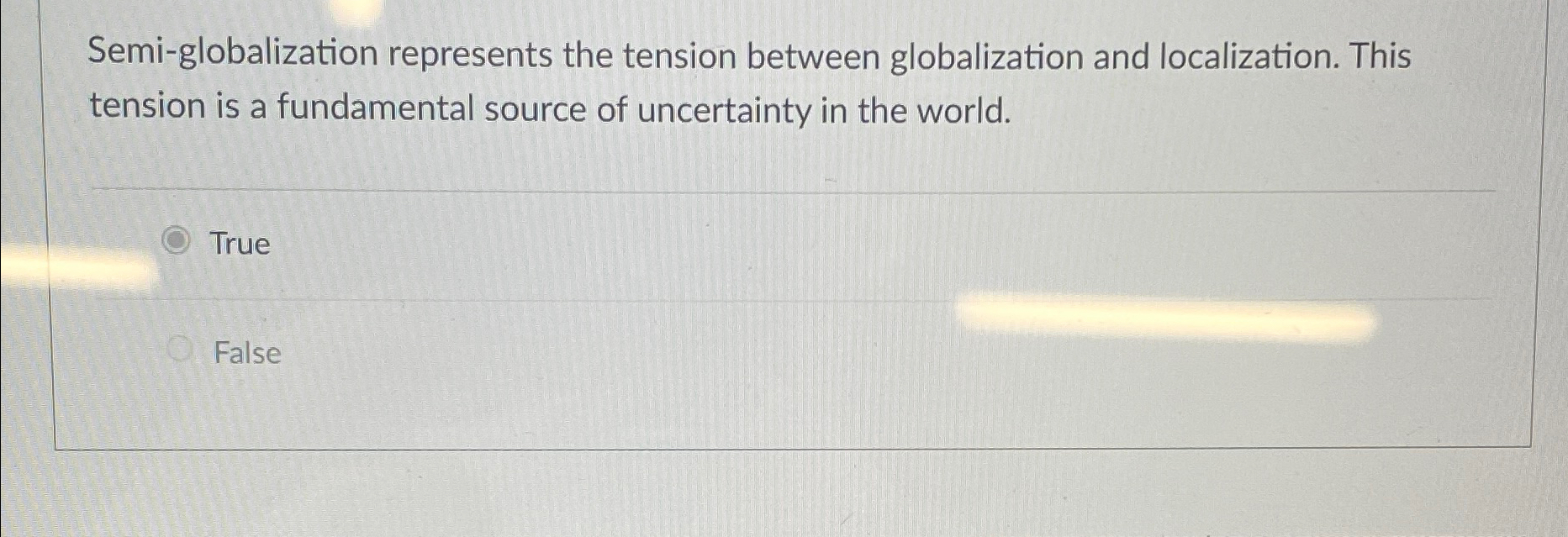  Semi-globalization represents the tension between globalization and localization. This tension is