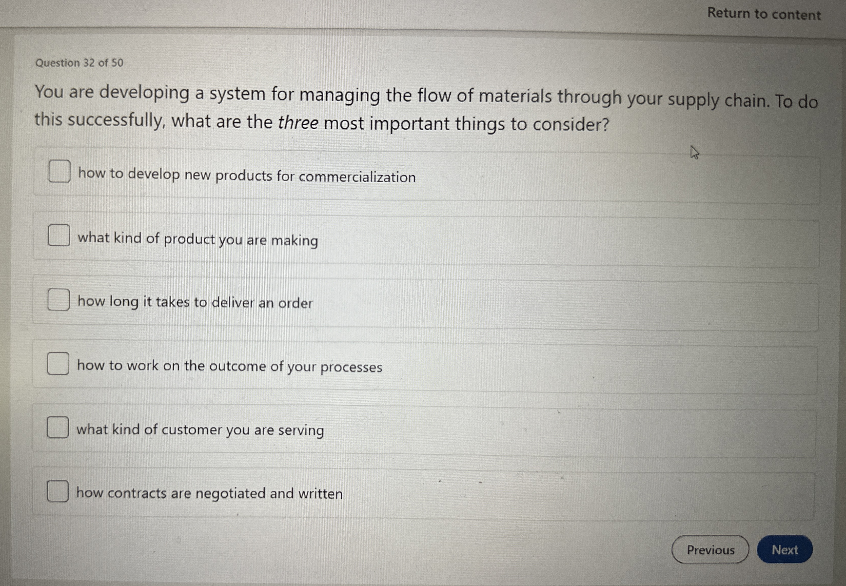  Question 32 of 50 You are developing a system for managing