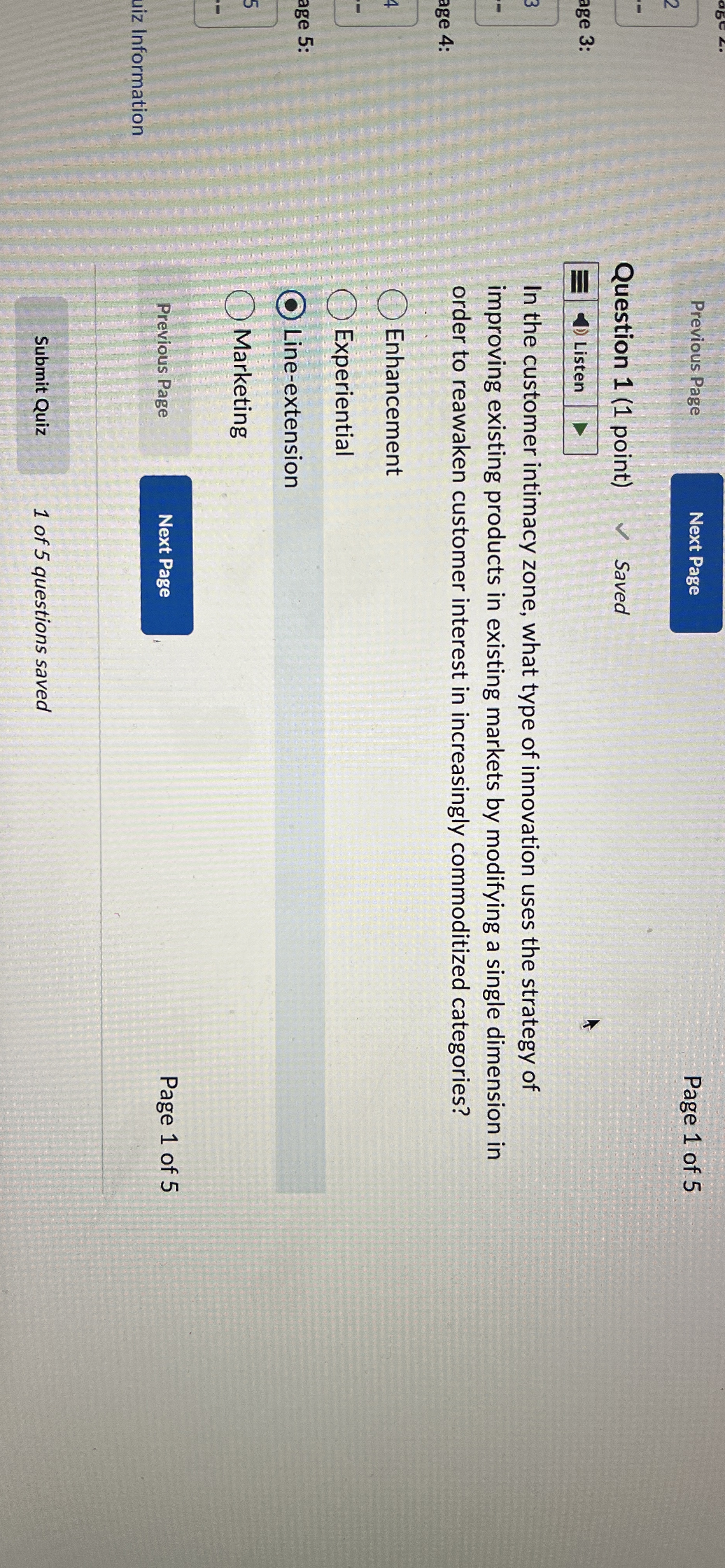  Question 1(1 point) In the customer intimacy zone, what type of