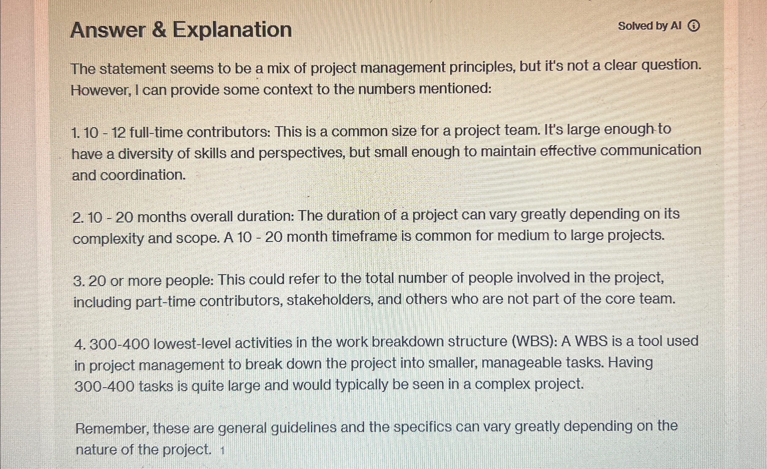  Answer & Explanation Solved by AI (1) The statement seems to