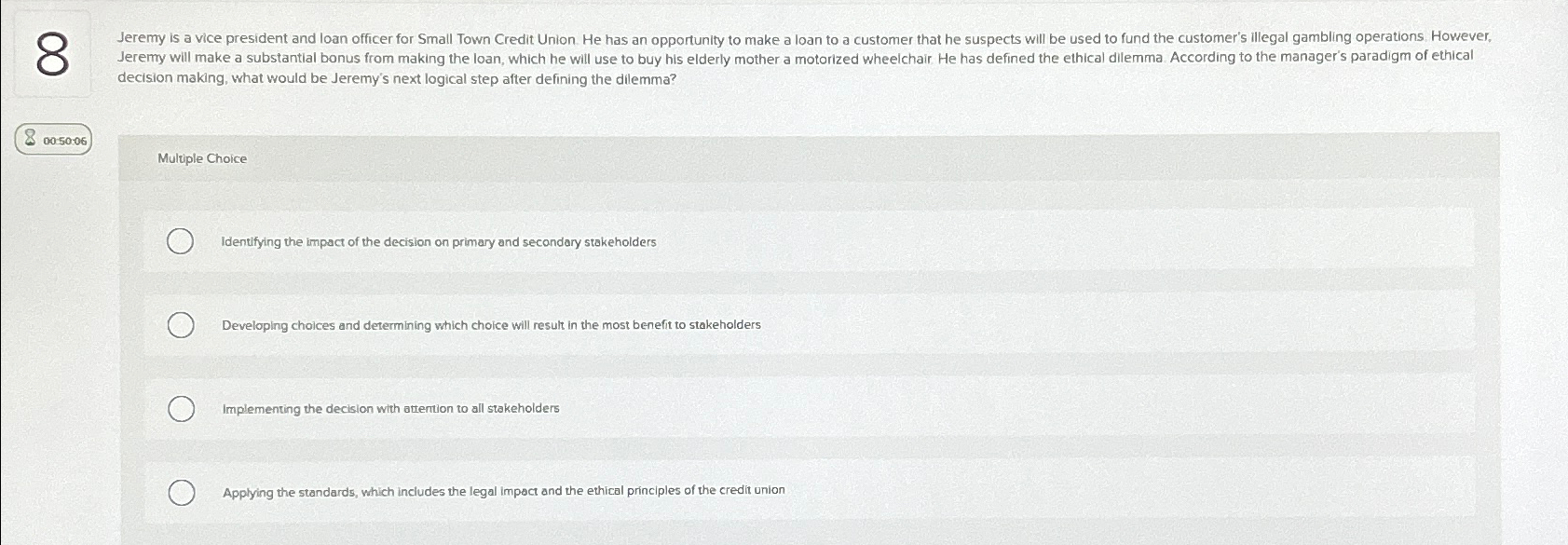  decision making, what would be Jeremy's next logical step after defining