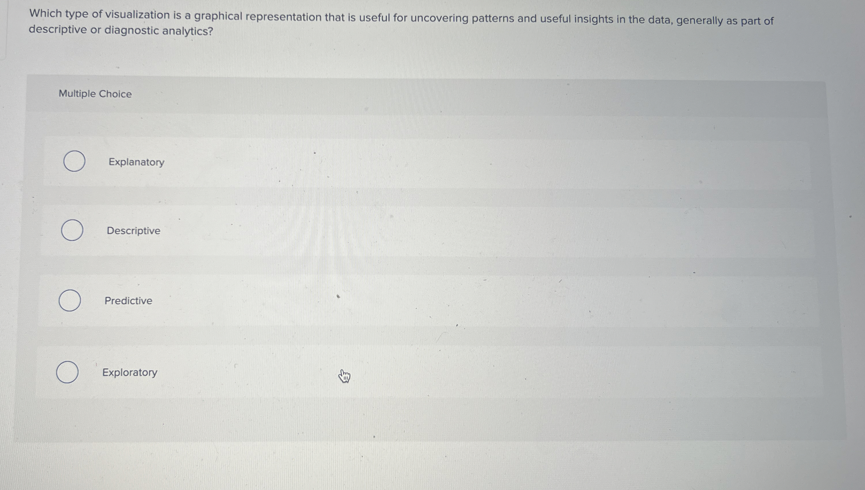  Which type of visualization is a graphical representation that is useful