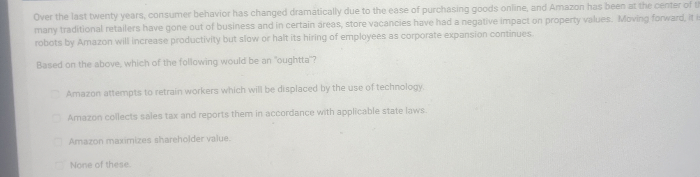  Over the last twenty years, consumer behavior has changed dramatically due