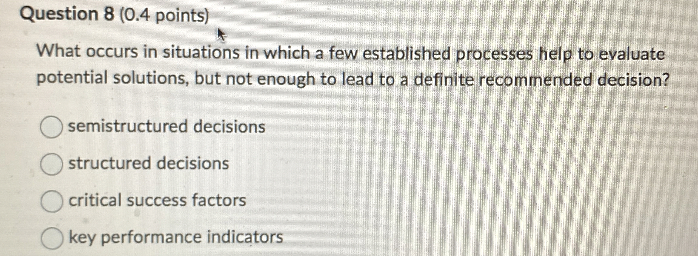  Question 8(0.4 points) What occurs in situations in which a few