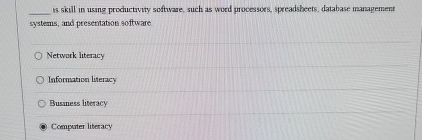  Is sikill in using procuctivity software, such is word processors, spreadsheets,