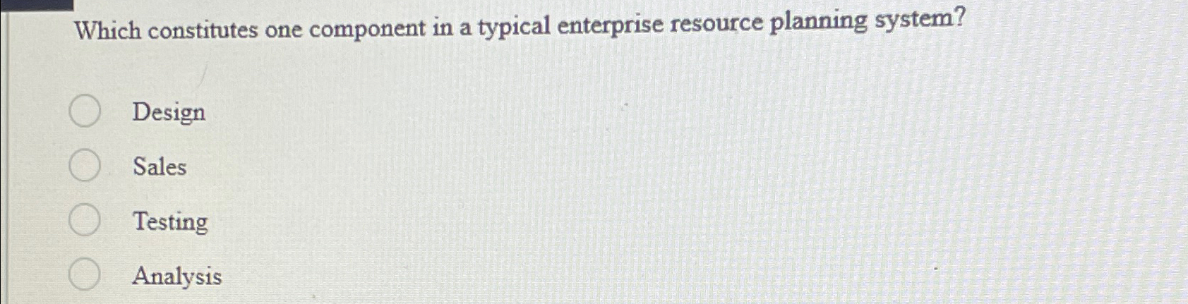  Which constitutes one component in a typical enterprise resource planning system?