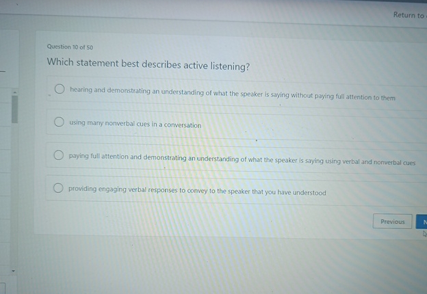  Return to Question 10 of 50 Which statement best describes active