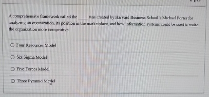 A comprehensive framework called the q, was created by Harvard Business