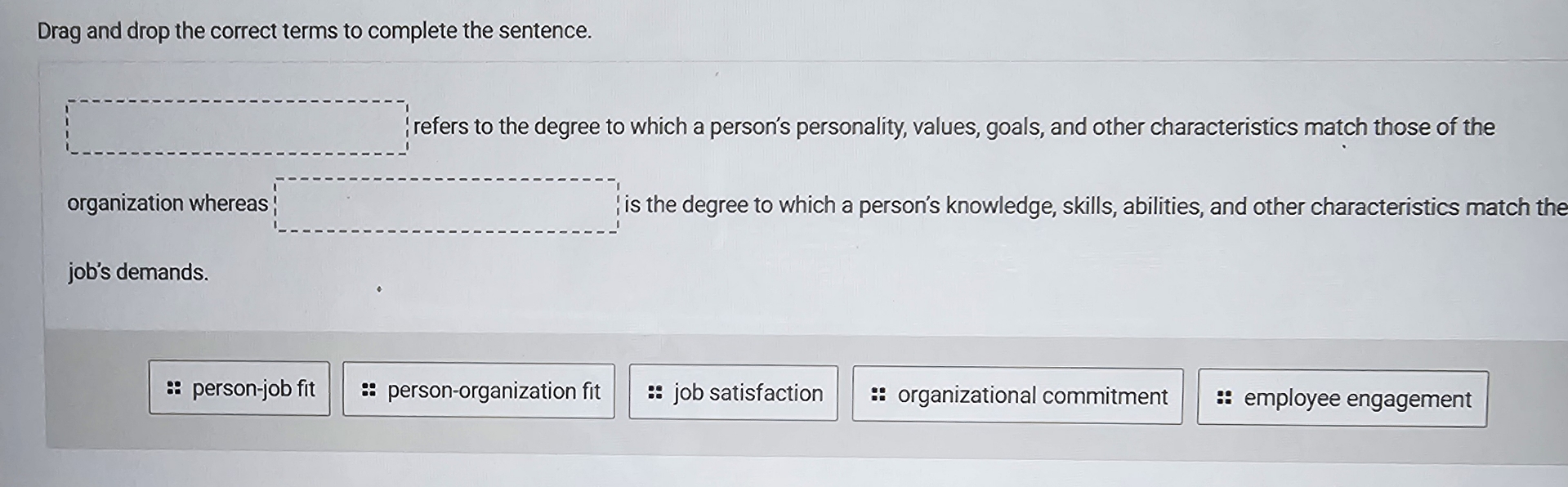  Drag and drop the correct terms to complete the sentence. refers