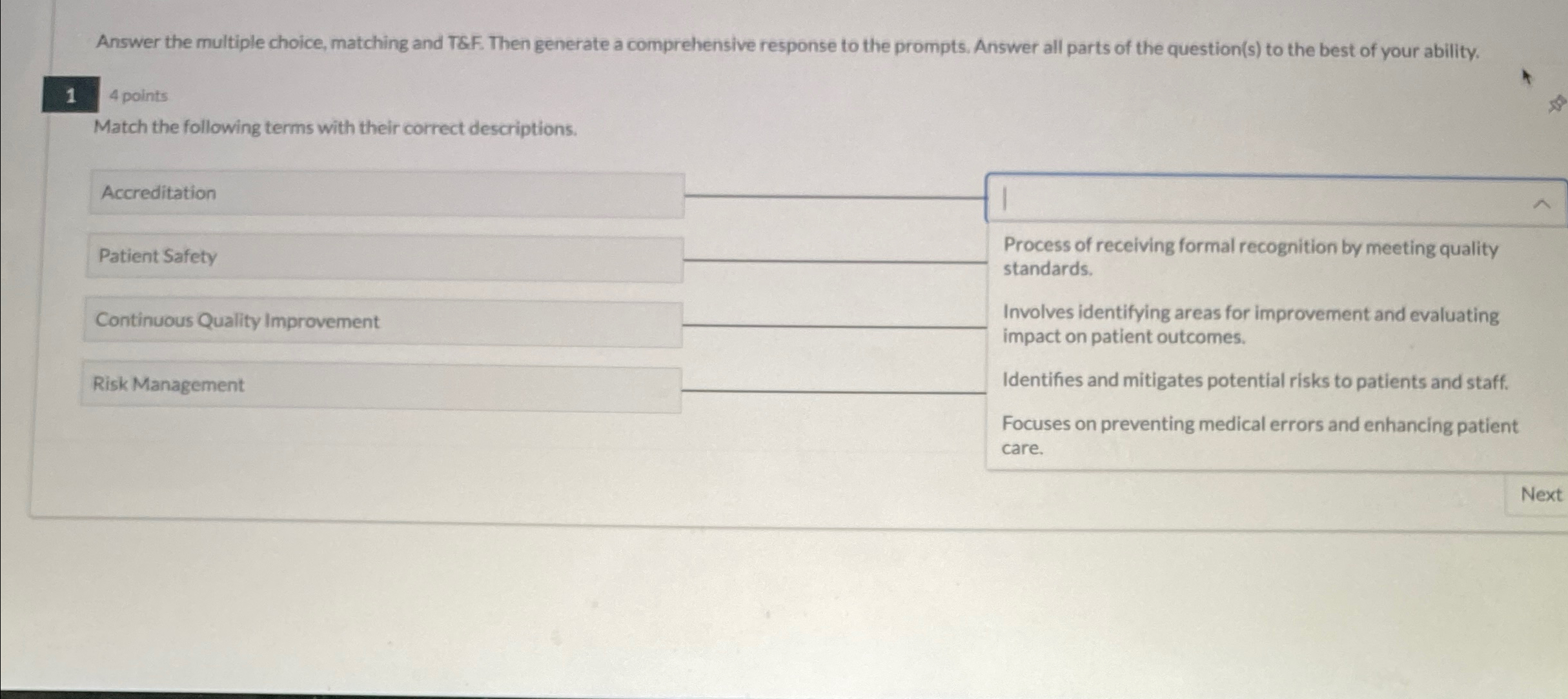  Answer the multiple choice, matching and TEF. Then generate a comprehensive