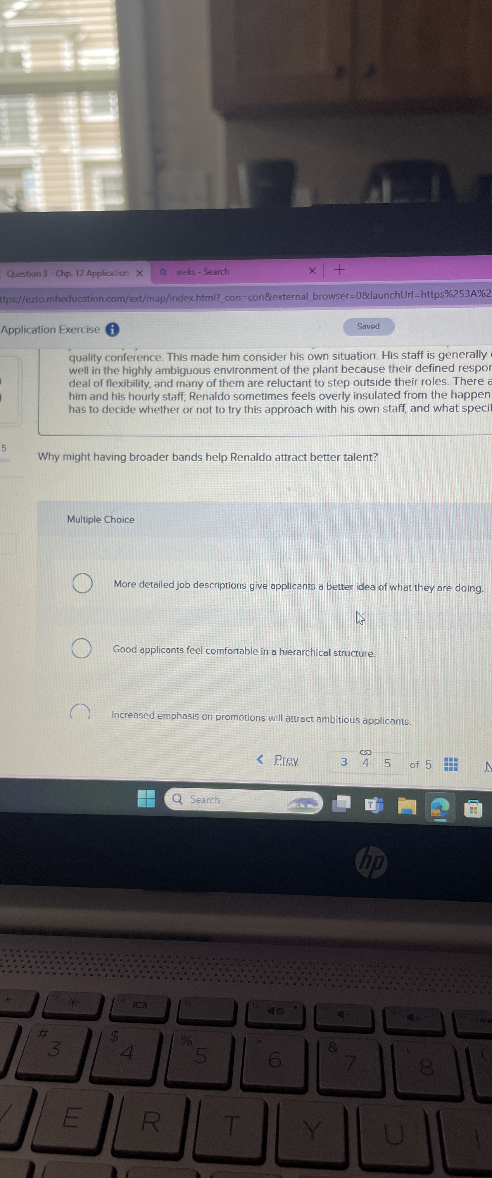  Application Exercise i quality conference. This made him consider his own