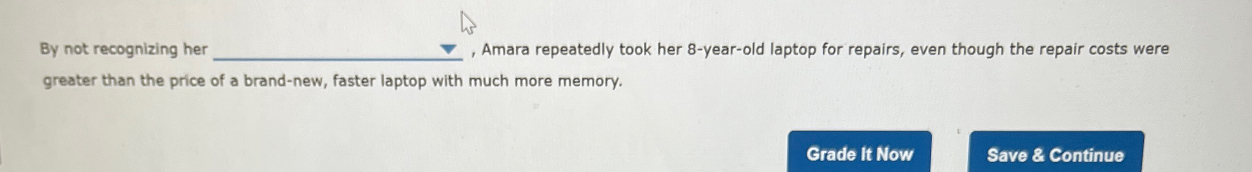  By not recognizing her , Amara repeatedly took her 8-year-old laptop