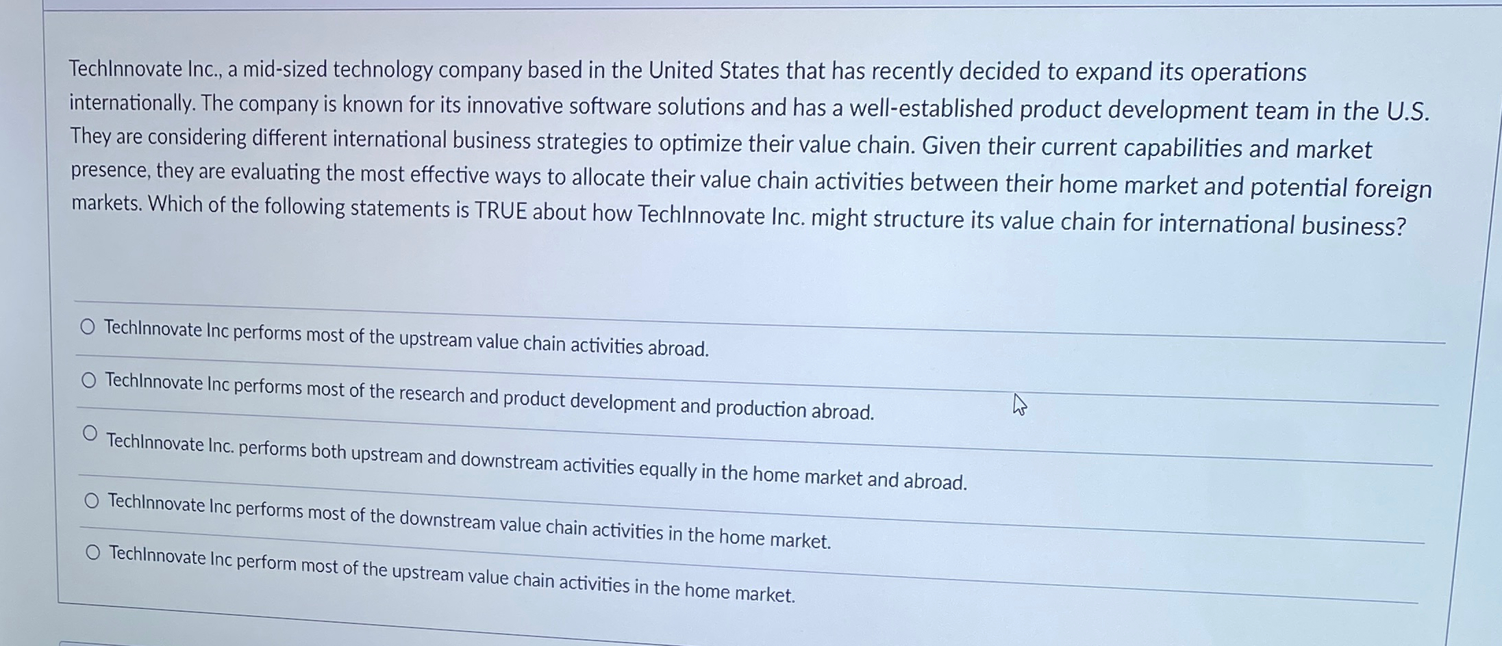  TechInnovate Inc., a mid-sized technology company based in the United States