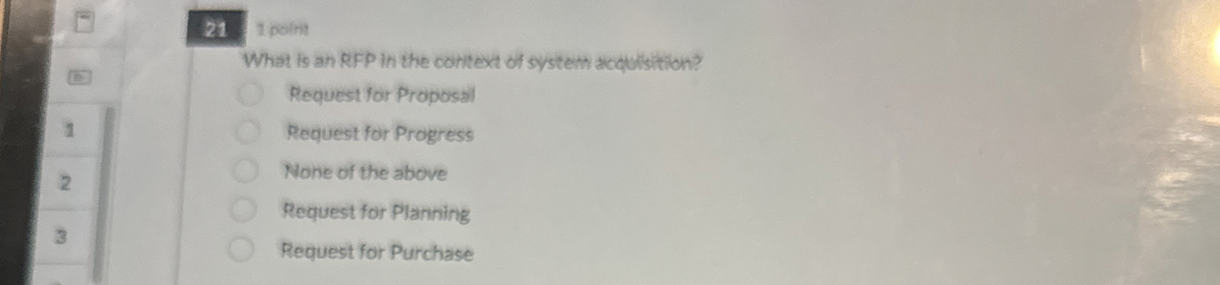  211 point What is an RFP in the cortext of system