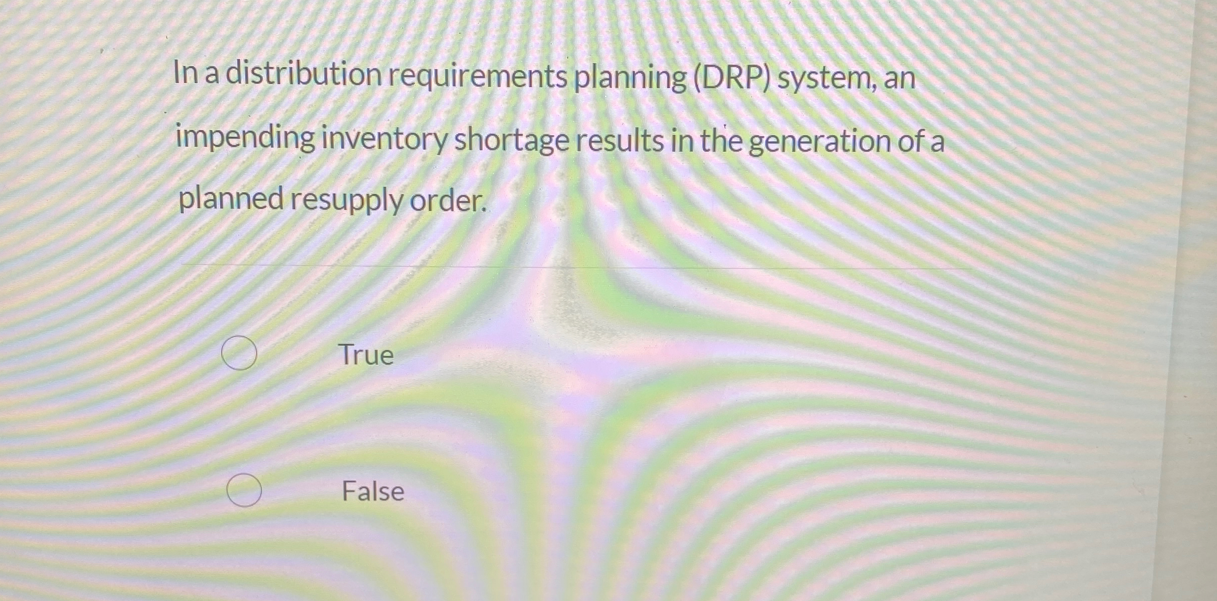 In a distribution requirements planning (DRP) system, an impending inventory shortage