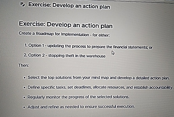  Exercise: Develop an action plan Exercise: Develop an action plan Create