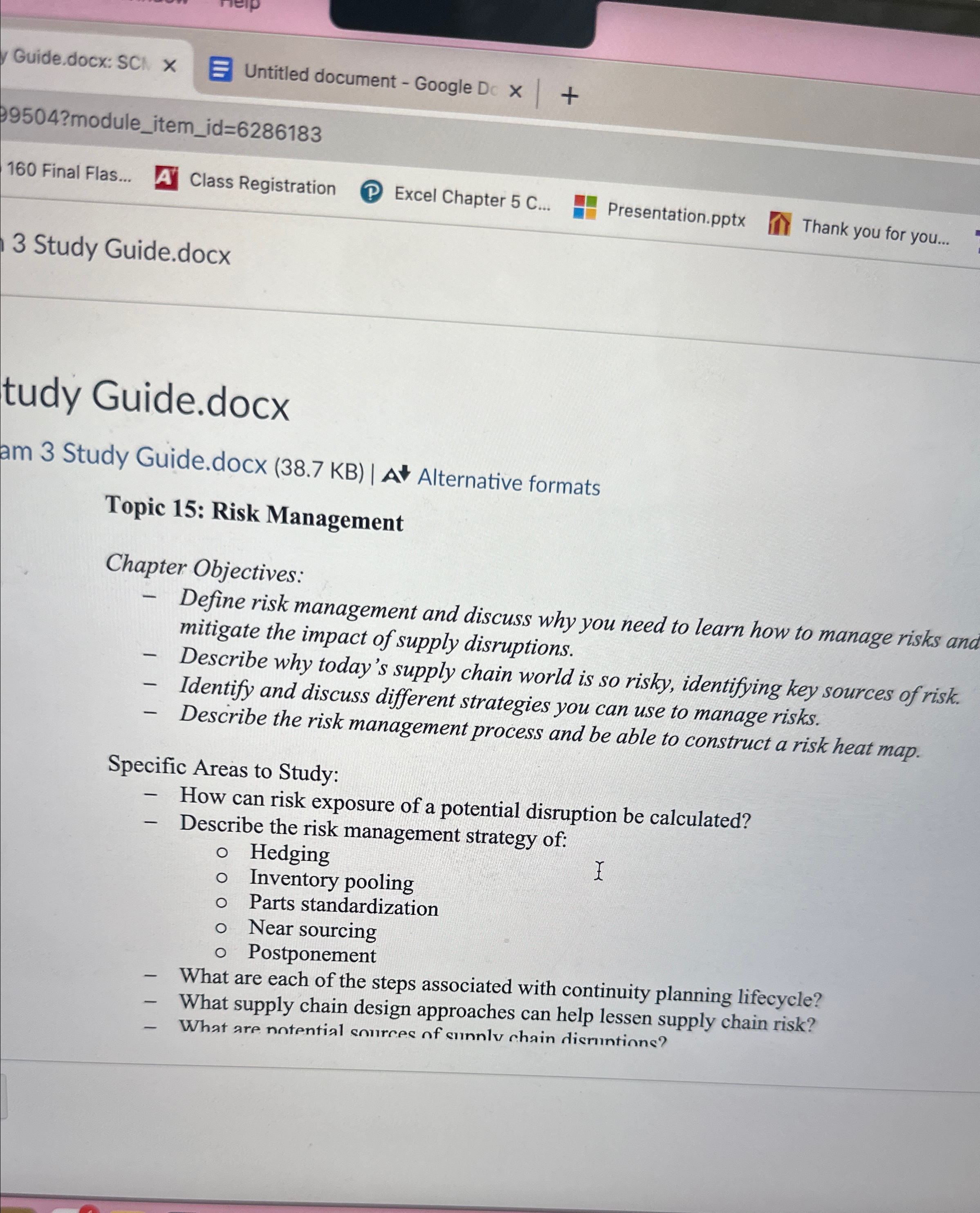 Guide.docx: SCl Untitled document - Google 99504?module_item_id=6286183 160 Final Flas... Class