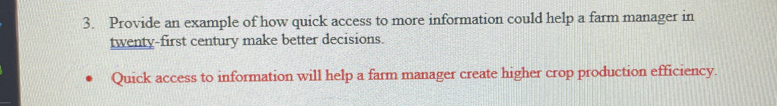  Provide an example of how quick access to more information could
