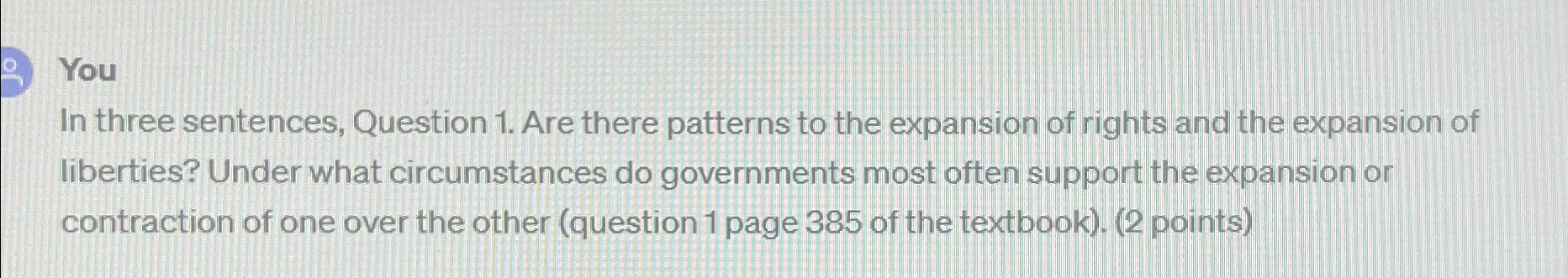  You In three sentences, Question 1. Are there patterns to the