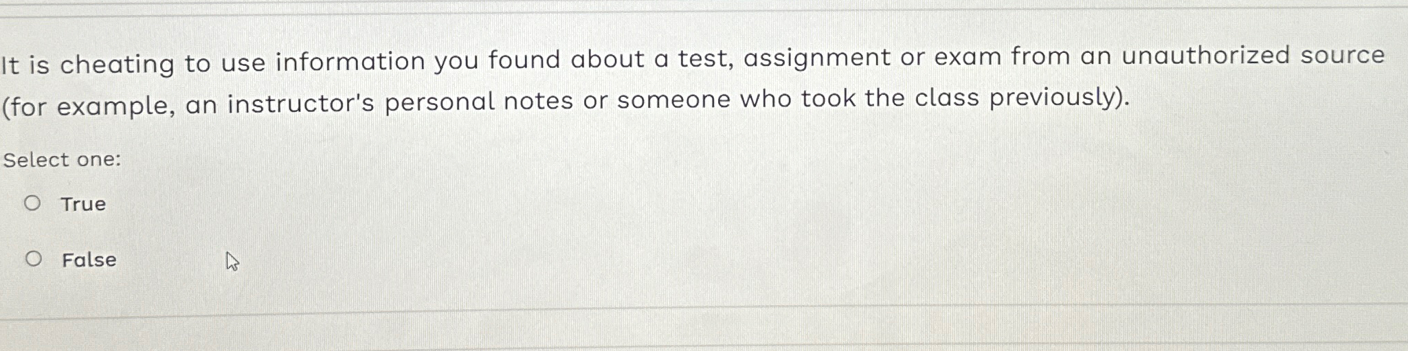  It is cheating to use information you found about a test,