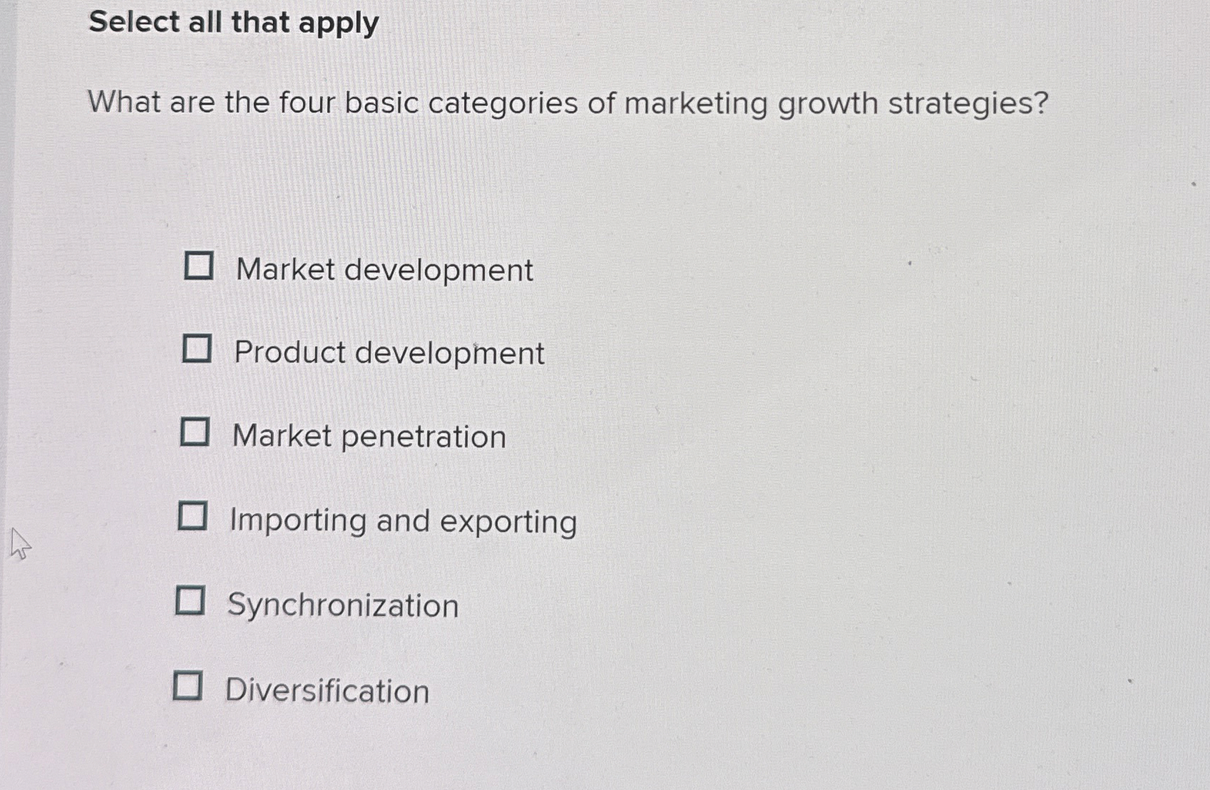  Select all that apply What are the four basic categories of