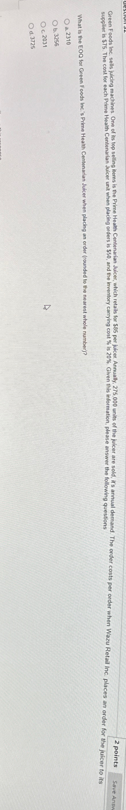  2 points supplier is $75. The cost for each Prime Health