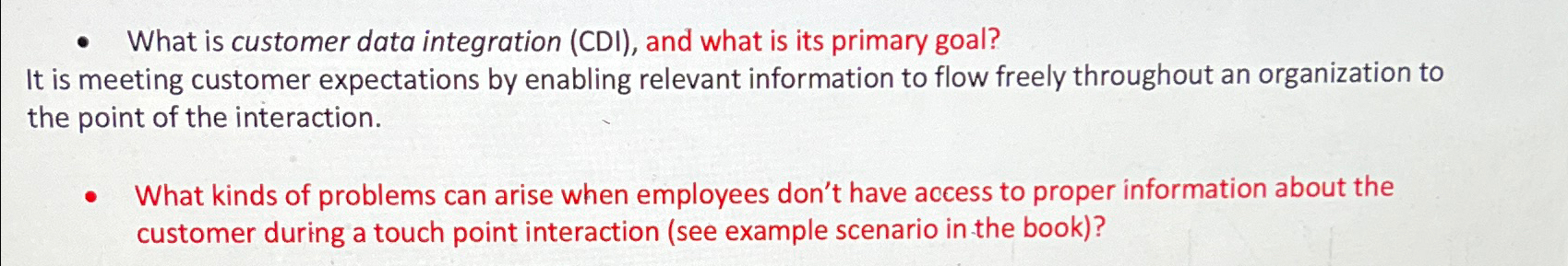  What is customer data integration (CDI), and what is its primary