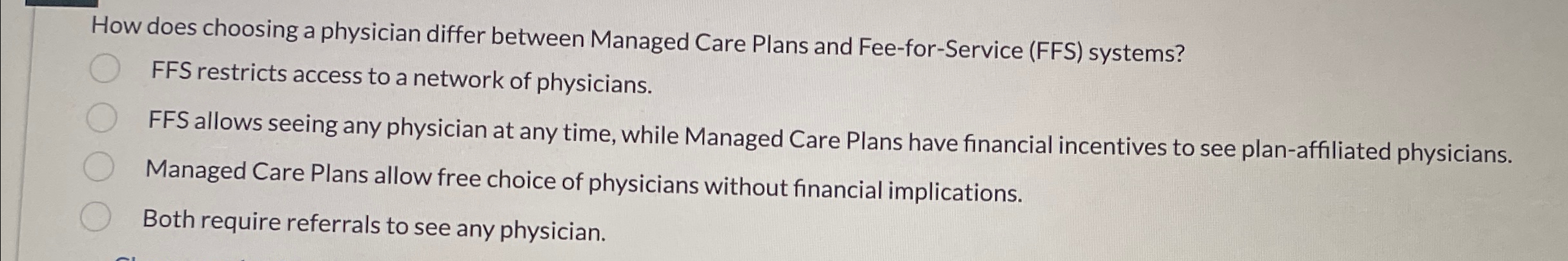  How does choosing a physician differ between Managed Care Plans and