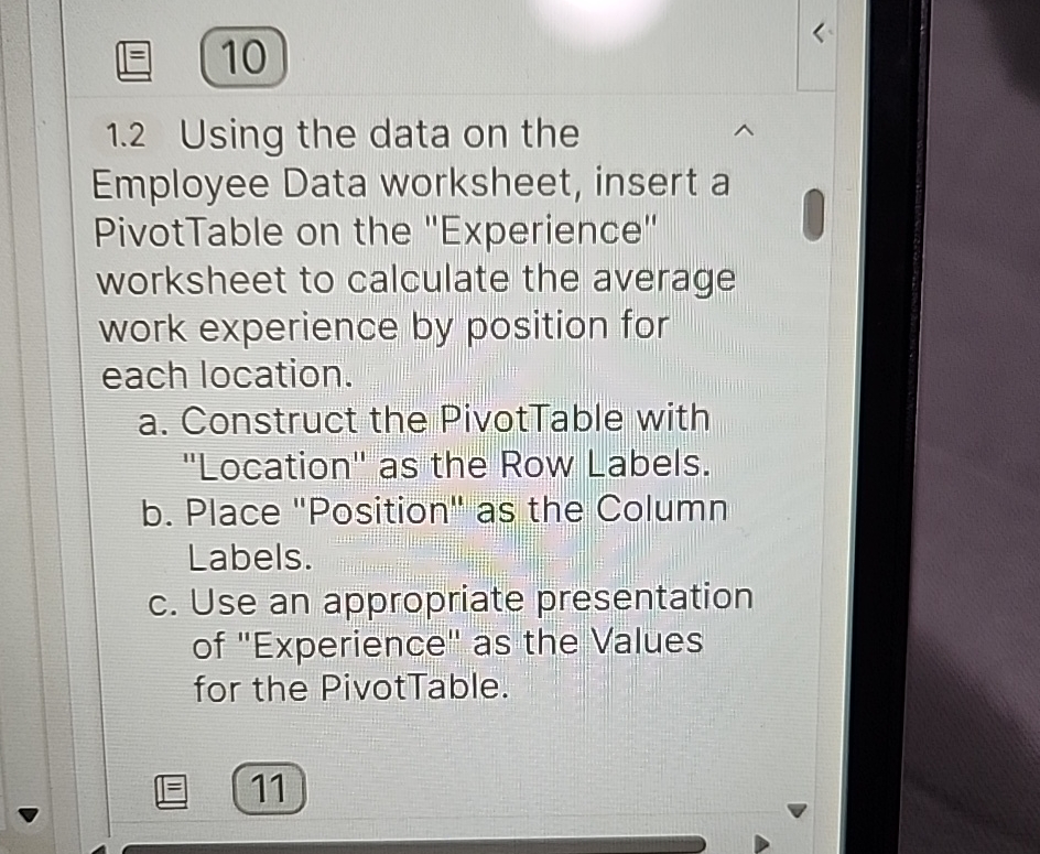  1.2 Using the data on the Employee Data worksheet, insert a